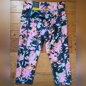 Tek Gear Leggings with Pink and Green Floral Design NWT